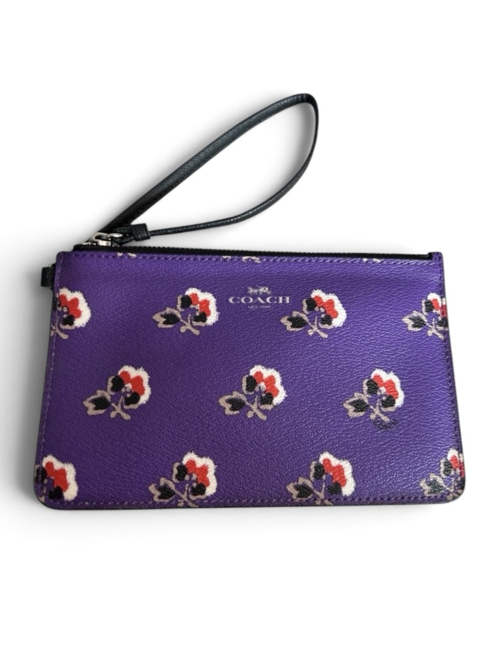 Coach Bramble Rose Purple Wristlet Wallet NWOT